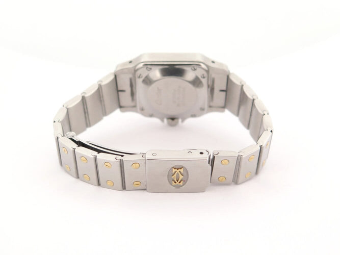 Montre Cartier Santos Galbée 1567 - Montre quartz or et acier 24 mm 58 Facettes 273199