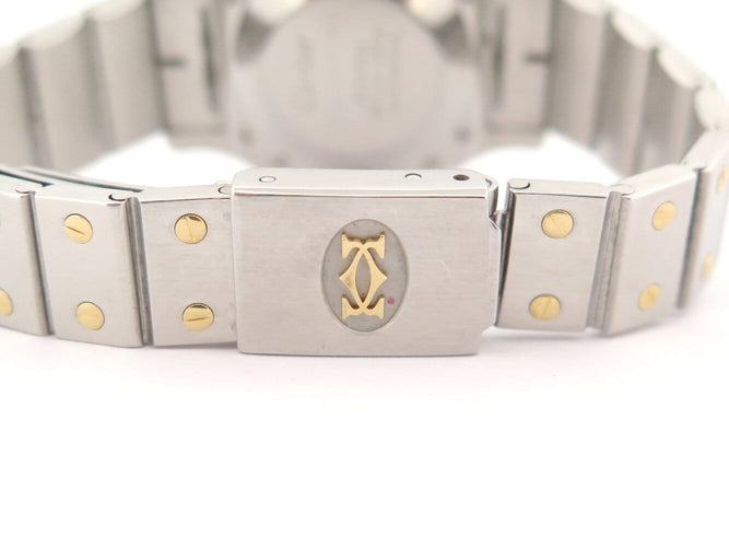 Montre Cartier Santos Galbée 1567 - Montre quartz or et acier 24 mm 58 Facettes 273199