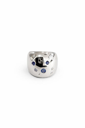 Bague 52 Poiray - Bague en or 750 ornée de diamants et saphirs 58 Facettes Bague