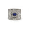Bague 54 Bague bandeau Art déco en or blanc 750 avec diamants et saphir 58 Facettes 250369R