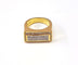 Bague 53 Bague jonc rectangulaire en or 18K et diamants 58 Facettes Bag Jonc rectgl.dt