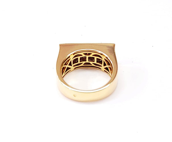 Bague 53 Bague jonc rectangulaire en or 18K et diamants 58 Facettes Bag Jonc rectgl.dt