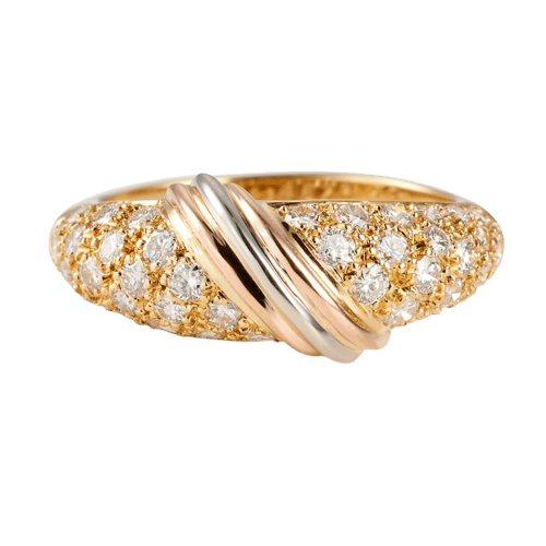 Bague 49 Cartier Mimi Star - Bague vintage en trois ors 18 ct et diamants 58 Facettes 241