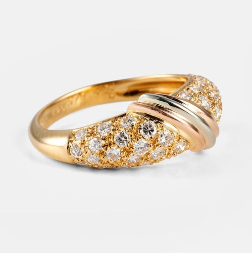 Bague 49 Cartier Mimi Star - Bague vintage en trois ors 18 ct et diamants 58 Facettes 241