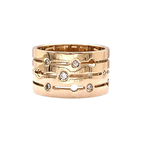 Bague 55 Bague Dinh Van, "Pulse", or rose et diamants. 58 Facettes 35365