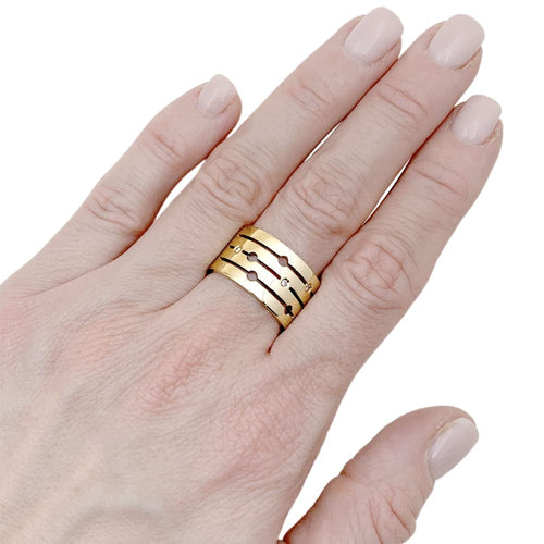 Bague 55 Bague Dinh Van, "Pulse", or rose et diamants. 58 Facettes 35365