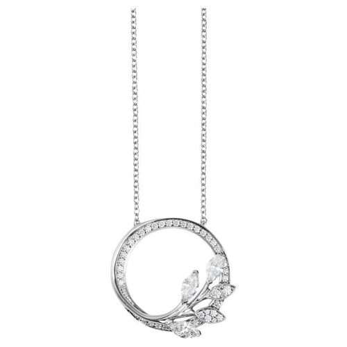 Collier Tiffany Victoria - Collier motif vigne en platine et diamants 58 Facettes 271