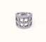 Bague 53.5 Bague bandeau ajourée en or blanc 18K et diamants 58 Facettes band.ajour.dt