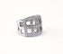 Bague 53.5 Bague bandeau ajourée en or blanc 18K et diamants 58 Facettes band.ajour.dt