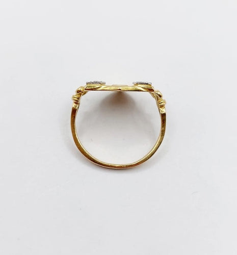 Bague 51 Bague chevalière blason vintage en or 18k et platine, diamants 58 Facettes A06817