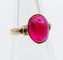 Bague 48 Bague chevalière Art déco en or rose 14K au rubis synthétique 58 Facettes A06818