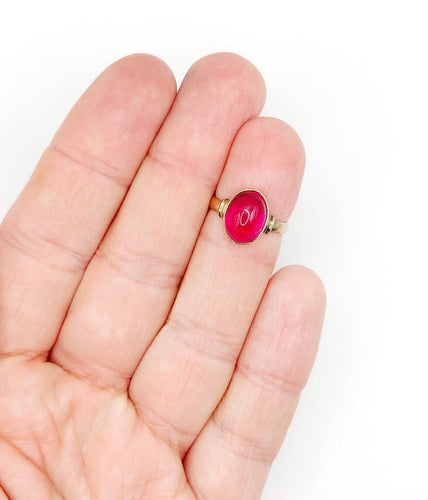 Bague 48 Bague chevalière Art déco en or rose 14K au rubis synthétique 58 Facettes A06818