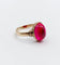 Bague 48 Bague chevalière Art déco en or rose 14K au rubis synthétique 58 Facettes A06818