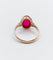 Bague 48 Bague chevalière Art déco en or rose 14K au rubis synthétique 58 Facettes A06818