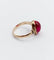 Bague 48 Bague chevalière Art déco en or rose 14K au rubis synthétique 58 Facettes A06818