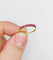 Bague 52 Demi-alliance vintage en or 18k et rubis 58 Facettes A06819