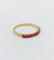 Bague 52 Demi-alliance vintage - Bague en or jaune 18k et rubis 58 Facettes A06819