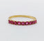 Bague 52 Demi-alliance vintage - Bague en or jaune 18k et rubis 58 Facettes A06819