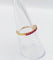 Bague 52 Demi-alliance vintage - Bague en or jaune 18k et rubis 58 Facettes A06819