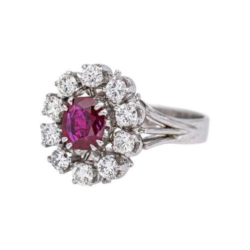 Bague 50 Bague Or blanc, Platine Rubis, Diamant 58 Facettes 5153688RV
