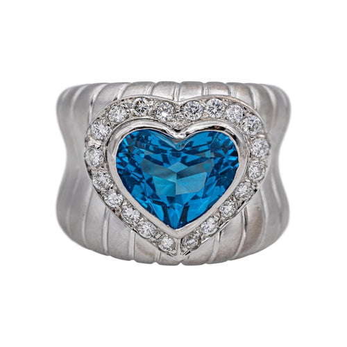 Bague 55 Bague Or blanc Topaze, Diamant 58 Facettes 4815678CN