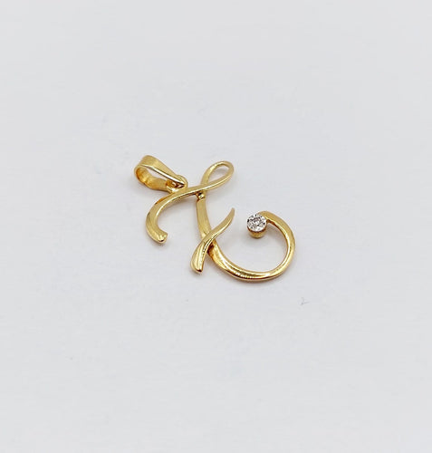 Pendentif Pendentif vintage en or 18k lettre F et diamant 58 Facettes A06825