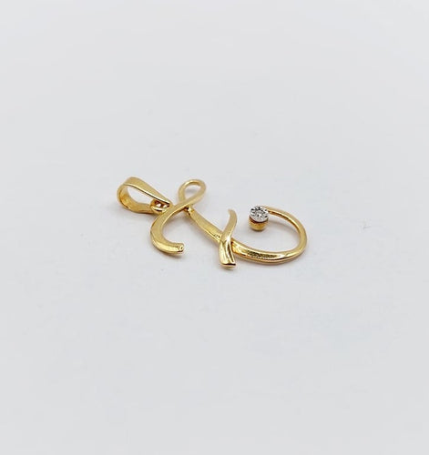 Pendentif Pendentif lettre F vintage en or jaune 18 carats et diamant 58 Facettes A06825