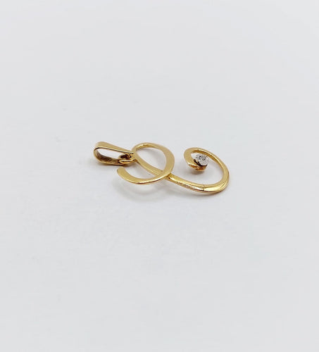 Pendentif Pendentif vintage en or 18k lettre C et diamant 58 Facettes A06826