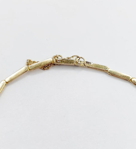 Bracelet Bracelet Art déco en or 18k et platine avec perle et diamants 58 Facettes A06831