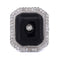 Bague 56 Bague Art déco en or blanc 18 ct avec onyx et diamants 58 Facettes AN48 (00519)