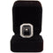 Bague 56 Bague Art déco en or blanc 18 ct avec onyx et diamants 58 Facettes AN48 (00519)