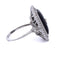 Bague 56 Bague Art déco en or blanc 18 ct avec onyx et diamants 58 Facettes AN48 (00519)