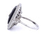 Bague 56 Bague Art déco en or blanc 18 ct avec onyx et diamants 58 Facettes AN48 (00519)