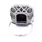 Bague 56 Bague Art déco en or blanc 18 ct avec onyx et diamants 58 Facettes AN48 (00519)