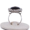 Bague 56 Bague Art déco en or blanc 18 ct avec onyx et diamants 58 Facettes AN48 (00519)