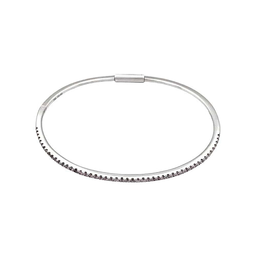 Bracelet Bracelet jonc or blanc et diamants. 58 Facettes 35451