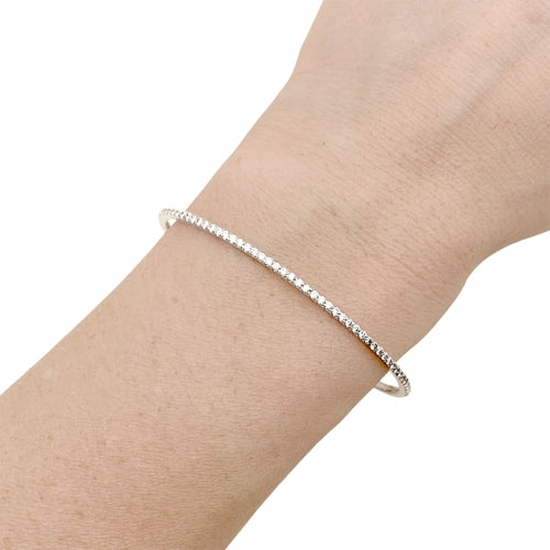 Bracelet Bracelet jonc or blanc et diamants. 58 Facettes 35451