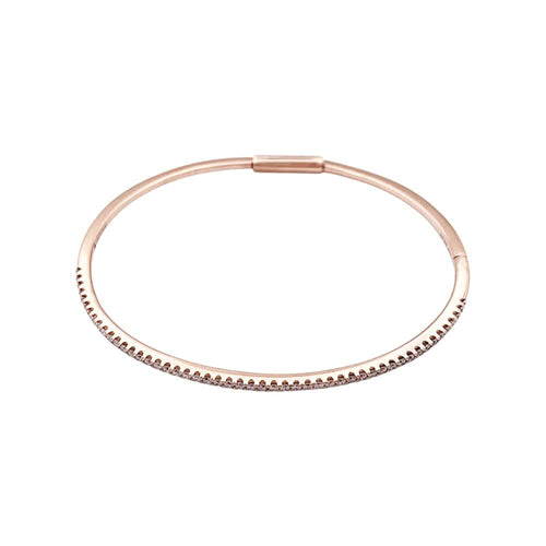 Bracelet Bracelet jonc or rose et diamants. 58 Facettes 35449