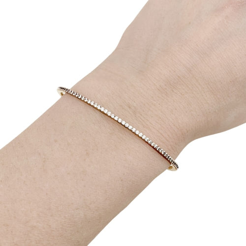 Bracelet Bracelet jonc or rose et diamants. 58 Facettes 35449