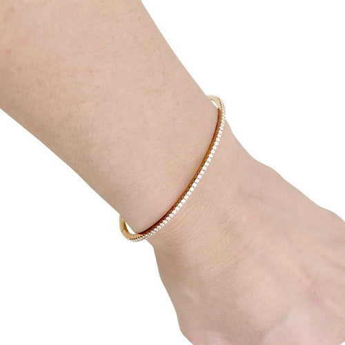 Bracelet Bracelet jonc or rose et diamants. 58 Facettes 35449