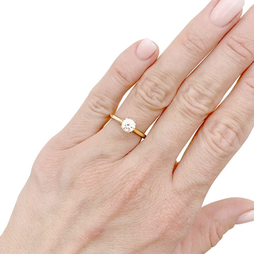Bague 50 Solitaire Cartier, "1895",or jaune et diamant. 58 Facettes 35349