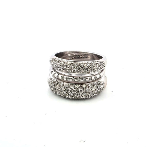 Bague en or blanc 18 ct avec diamants 58 Facettes 1157 F OC