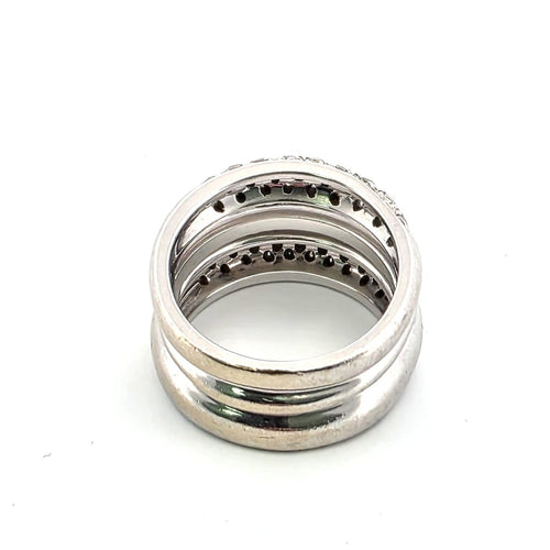 Bague en or blanc 18 ct avec diamants 58 Facettes 1157 F OC