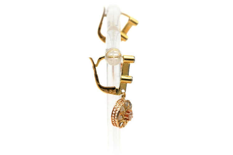 Boucles d'oreilles Art Déco - Boucles d’oreilles en or jaune et diamants 58 Facettes B823