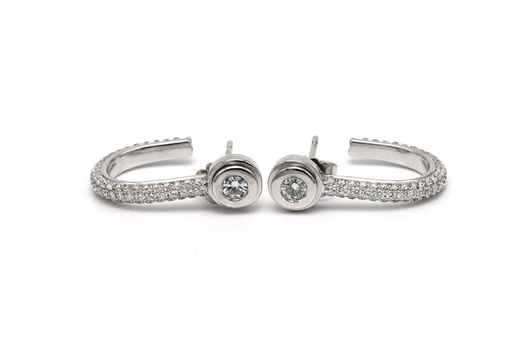 Boucles d'oreilles Boucles d'oreilles - Or blanc 18 carats et diamants taille brillant 0,888 ct 58 Facettes 23546