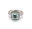 Bague 53 Bague en or blanc 18k avec aigue-marine et diamants 58 Facettes 1265 OC