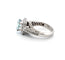 Bague 53 Bague en or blanc 18k avec aigue-marine et diamants 58 Facettes 1265 OC