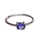 Bague 50 Bague en or blanc 18k et tanzanite ovale fantaisie 0,35 ct 58 Facettes TA250