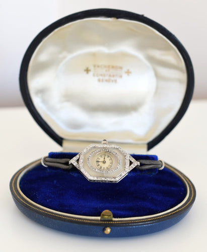 Montre Vacheron Constantin - Montre Art déco en platine, or et diamants 58 Facettes VC-500