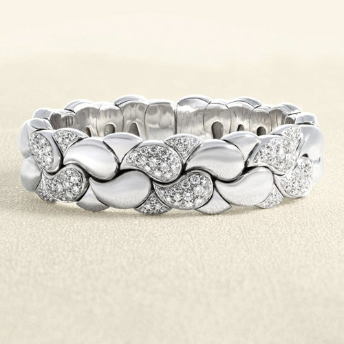 Bracelet Bracelet Chopard Casmir semi-rigide Or blanc Rhodié et Diamants 58 Facettes 62800048